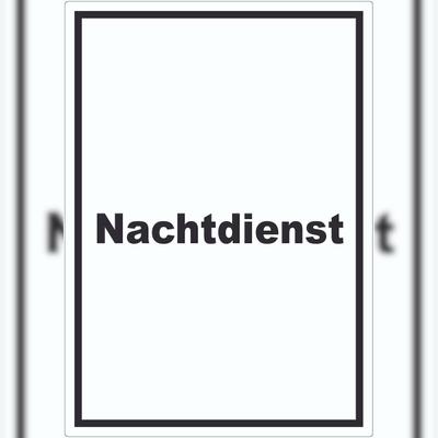 HB-Druck Nachtdienst Aufkleber mit Text Nachtschalter hochkant A3 (297x420mm)