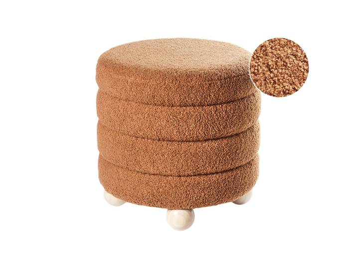 Beliani Pouf Goldbraun Chilly, Braun, Zylindrisch, 42x41x42 cm, Wohnzimmer, Sessel, Hocker & Hockerbänke, Poufs
