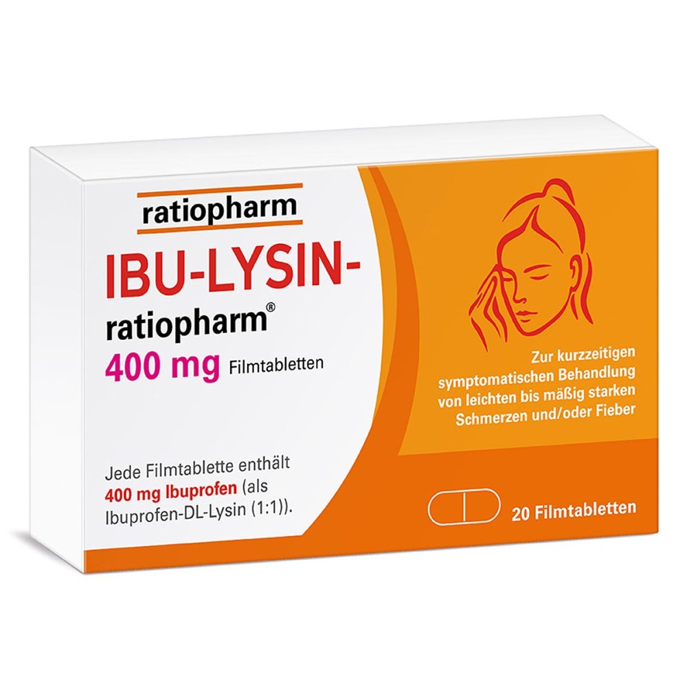 ratiopharm GmbH IBU LYSIN ratiopharm 400 mg Filmtabletten 16197878