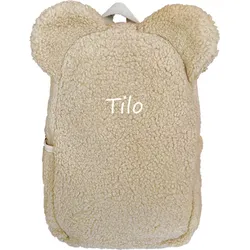 Kinderrucksack personalisierbar im Design "Teddrucksack Beige" in verschiedenen Farben