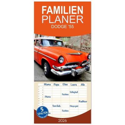 Familienplaner 2026 - DODGE '55 mit 5 Spalten (Wandkalender, 21 x 45 cm) CALVENDO