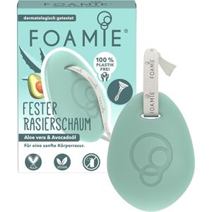 Foamie Rasierschaum fest, hautberuhigend, für Frauen & Männer, mit Aloe Vera und Avocadoöl, für empfindliche Haut, 70 g