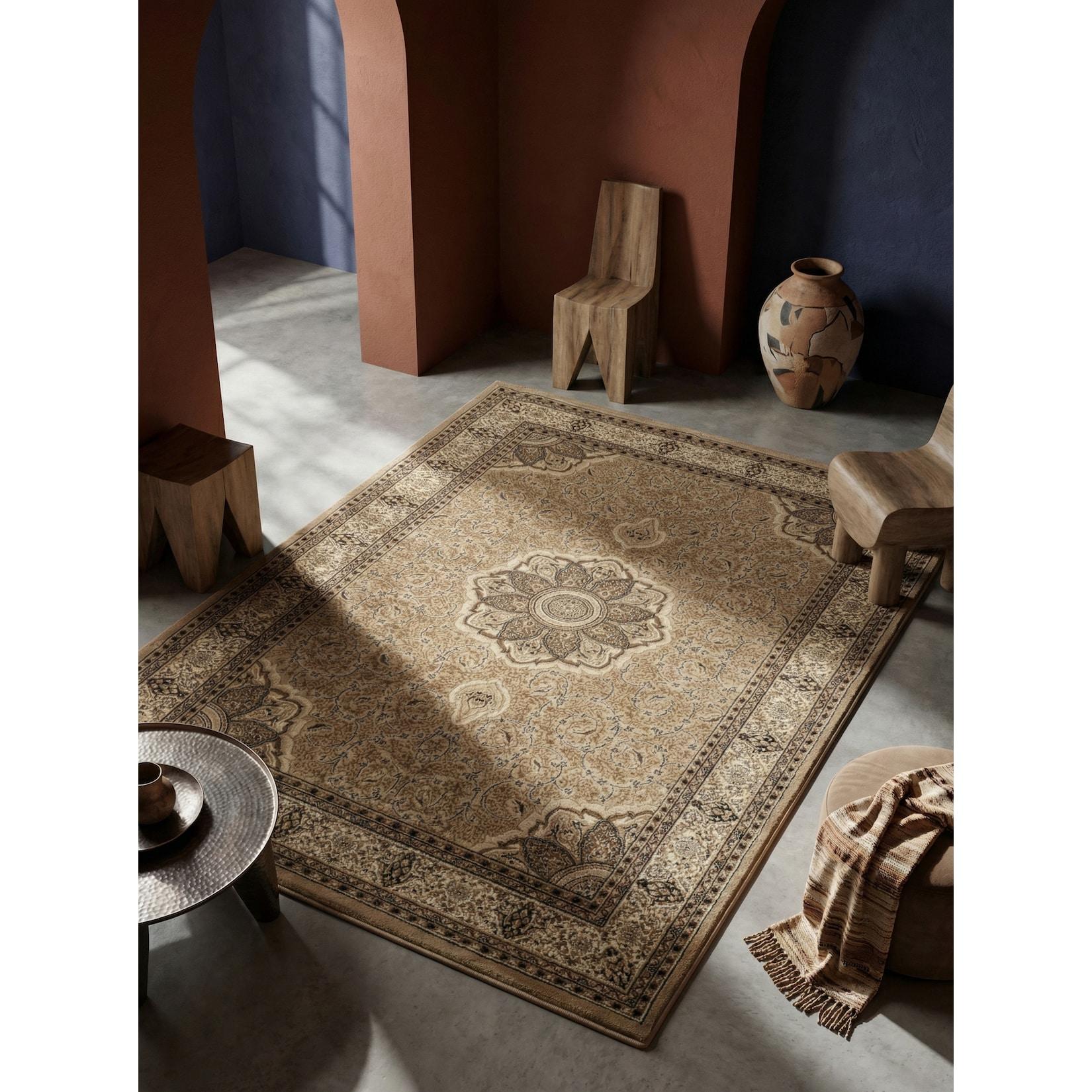 Kurzflorteppich GEISLER, orientalisch, Beige, 240 x 340 cm
