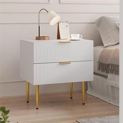 No Nightstand Bedside Table with 2 Drawer