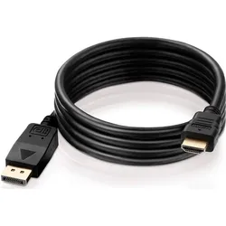 2x HDgear DisplayPort — HDMI (Typ A) (1 m), Videokabel, Schwarz