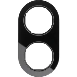 Hager Rahmen 2-fach, Serie R.classic Glas schwarz, Tragmaterial Kunststoff schwarz