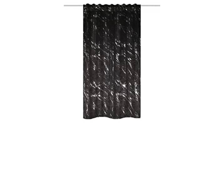 HOME WOHNIDEEN 85153 Force Rideau occultant avec imprimé argenté Motif marbre et Ruban combiné 175 x 140 cm