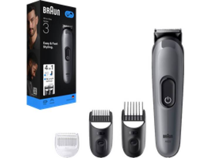 BRAUN Ensemble de rasage tout-en-un Série 3, 4-en-1 «AIO3500» lame ultra-tranchante.