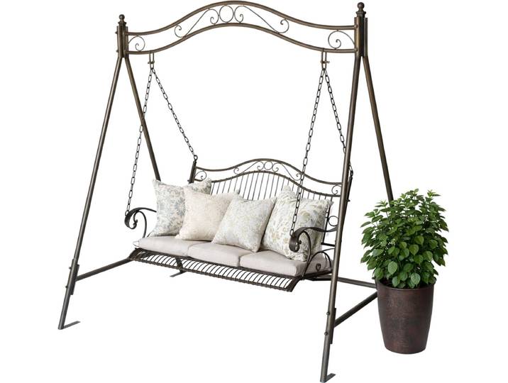 DanDiBo Hollywoodschaukel Metall Antik 2 Sitzer Gartenschaukel 082505 Schaukel Garten Schmiedeeisen
