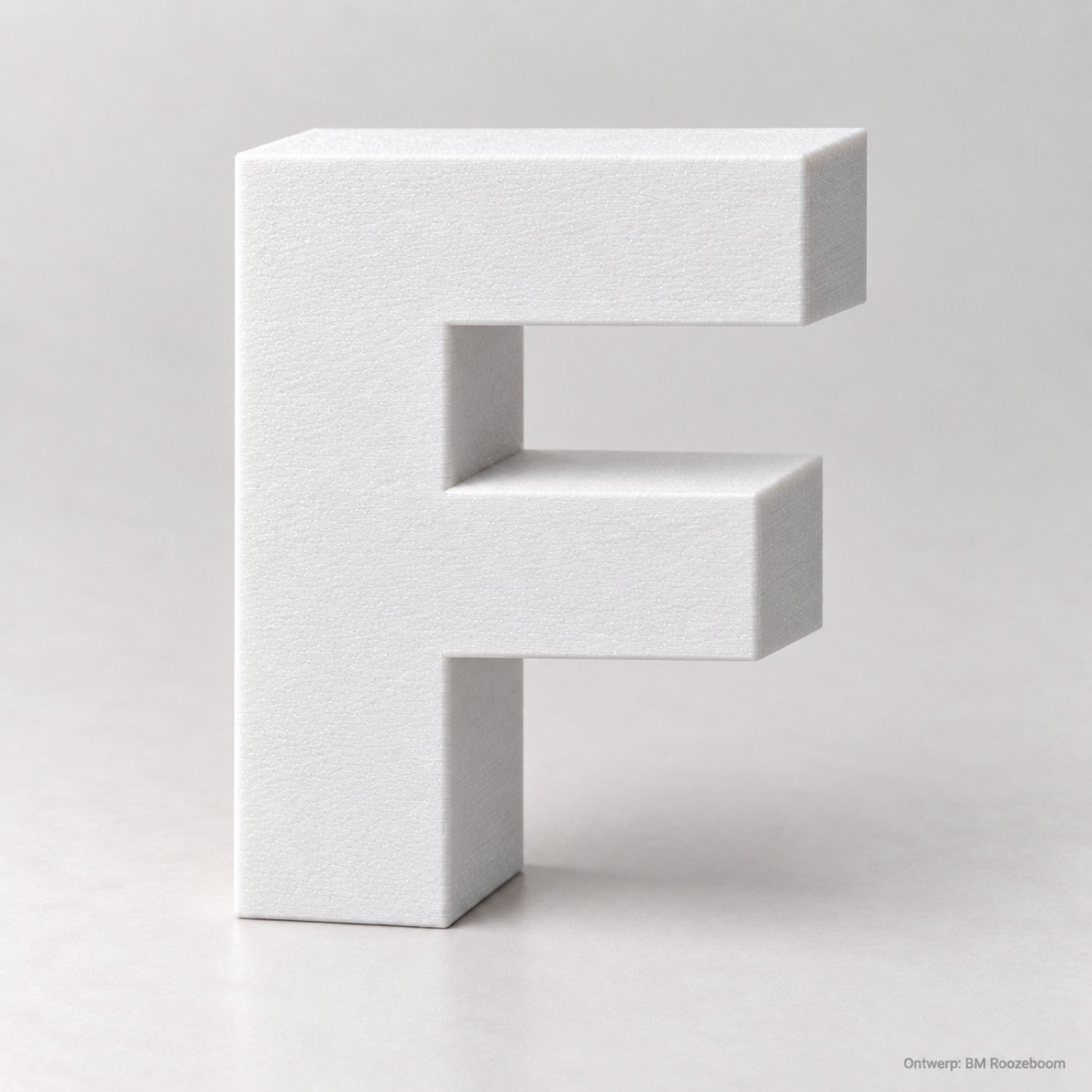 BM Roozeboom Letter F Montserrat ExtraBold Wit 3D-geprint PLA Hoogte: 100 mm, Diepte: 30 mm