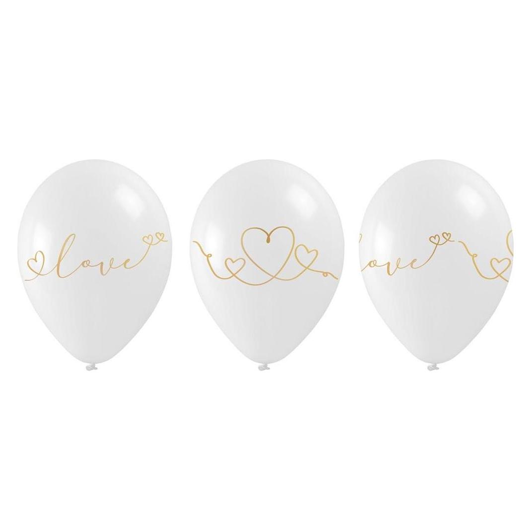 Teka Luftballons mit goldenem Valentinstag-Aufdruck, 5 Stück (5x) (47993718)