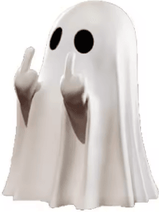 Inspire Picks Funny Middle Finger Ghost Figurine Cute Halloween Tabletop Decor white