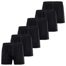 YOURBASICS Herren Jersey-Boxershorts, 6er Pack - Cotton, Eingriff mit Knopf, Muster, Multipack Schwarz / XL