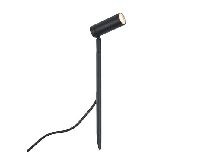 Spot à piquet noir 40 cm LED incluse, réglable, IP65, cordon et