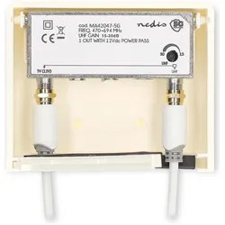Nedis Mastverstärker Anzahl der Ausgänge: 2 Verstärkungsregelung: 15 - 30 dB F-Buchsee Rausc, SAT Zubehör, Weiss
