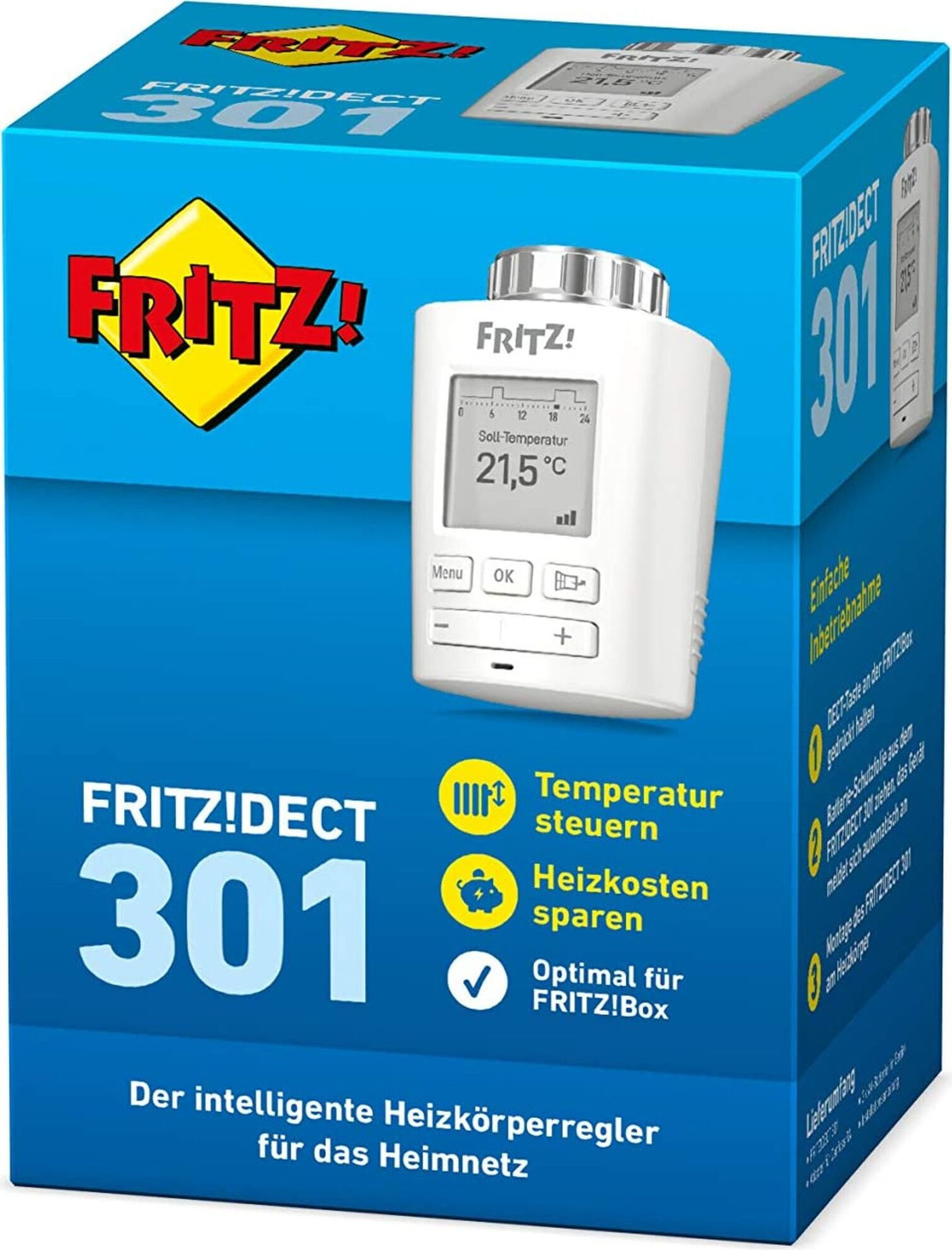 FRITZ!DECT 301 FRITZ! Draadloze elektronische thermostaat voor verwarmingsradiatoren