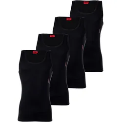 HUGO Herren Unterhemd, 4er Pack - Tank Top, Doppelripp, Cotton Stretch Schwarz / XL