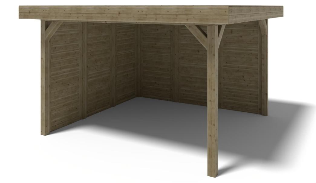 Gartenlaube Gartenpavillon 4.04x4.04m mit Paneelen - Imprägniert