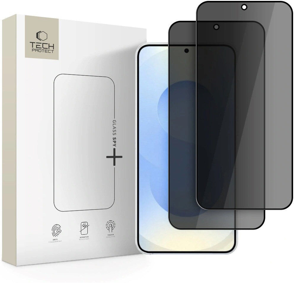 Samsung Galaxy S26 Tech-Protect - Glass Spy+ Skærmbeskyttelsesglas - Privacy Funktion - 2 stk. - Gennemsigtig