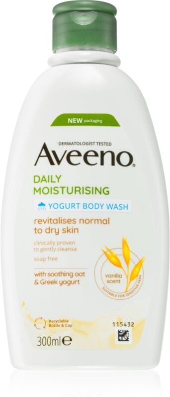 Aveeno Daily Moisturising Yoghurt body wash nourishing shower gel Vanilla & Yoghurt 300 ml