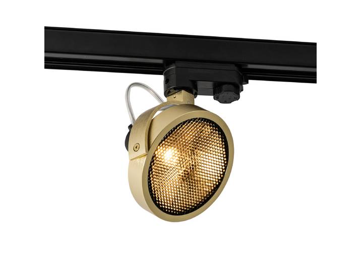 Spot sur rail moderne triphasé doré - Master 111 Honey