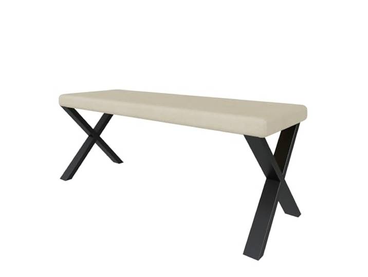 FURNISTAR Bank Akiko Metal X - Eckbankgruppe für Ihrem Esszimmer, Küche modern, Sitzecke, Essecke. Perfekt für Küche, Büro und Rezeption. Solide und Starke Verarbeitung. (128x44-Soft18)