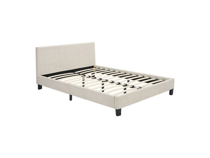 Lit 140 x 190 cm - Tissu - Beige - CORNELIUS II