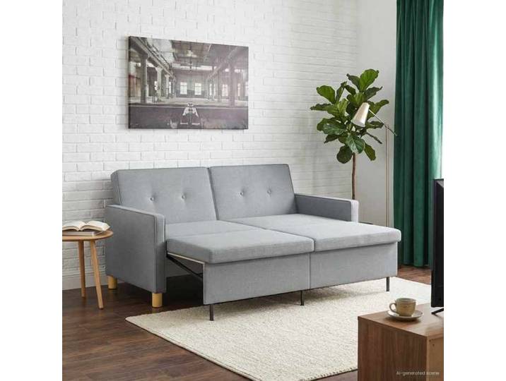 NEW Gris clair Sofa ergonomique - - Canapé-lit convertible - Sofa-lit - escamotable Gris clair 154X94 5X80 5 cm(1parcel)19597