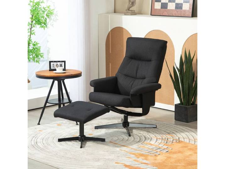 Fauteuil inclinable avec repose-pieds fauteuil TV rembourré avec fonction inclinable et bascule fauteuil pivotant en velour
