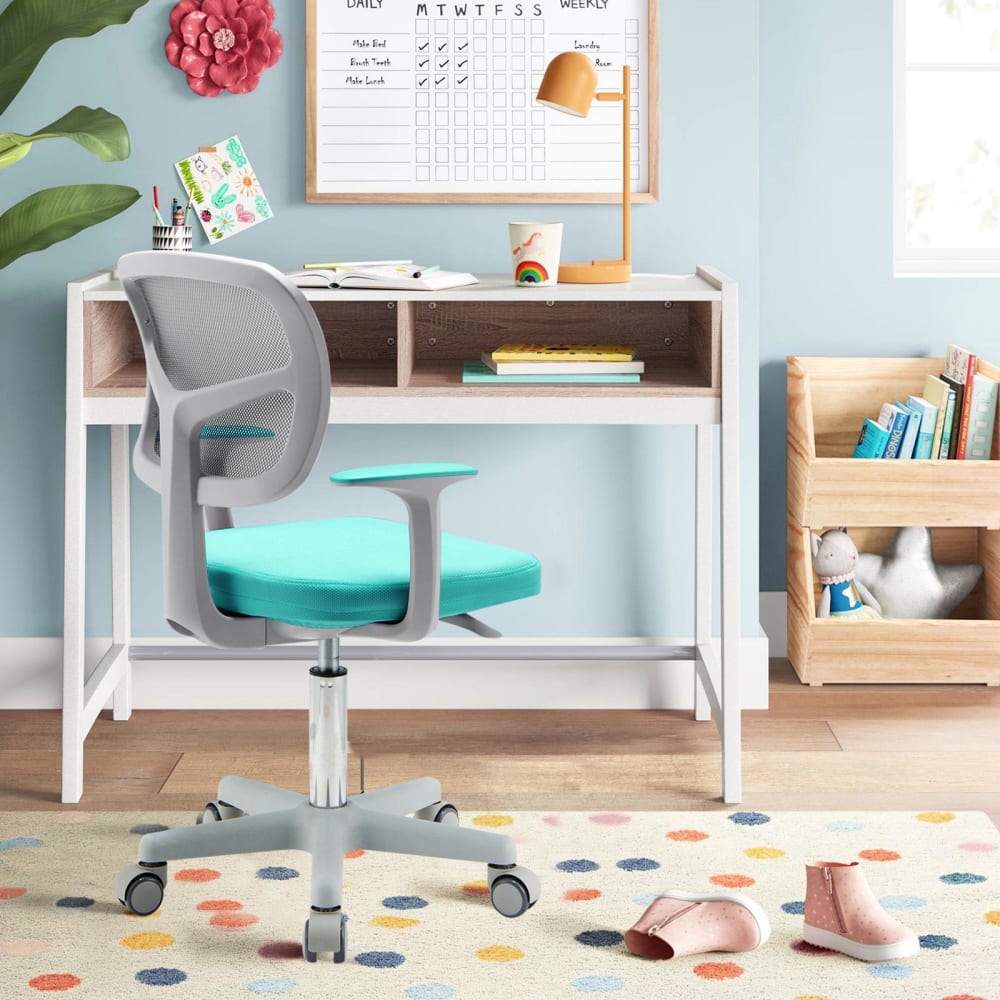Giantex Chaise de Bureau pour enfant verte hauteur régable 43-55 cm Vert 50x92x54cm