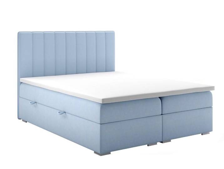 JVmoebel Boxspringbett Luxus Designerbett mit hohem Kopfteil und edlem Textilbezug (1-St)