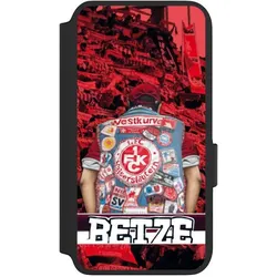 Nivocase Klapphülle für Samsung Galaxy S22 Handyhülle aus Kunst Leder NIVOflip schwarz 1. FC Kaiserslautern (Samsung Galaxy S22), Smartphone Hülle, Schwarz