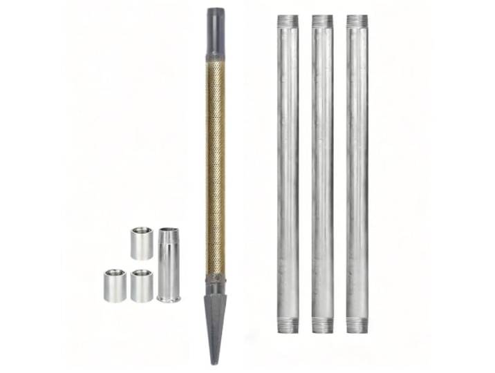 SENODON Brunnenbohrset, 1-1/4 x 45 Set - Antriebsspitze mit Sieb Verstärkte Ansaugstruktur und Verlängerungsrohre. Entwickelt für effiziente Flachbrunnenprojekte.