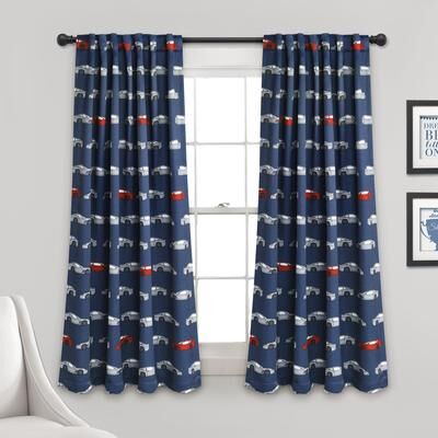 Lush Decor Race Cars Room Darkening Curtain Panel Pair
