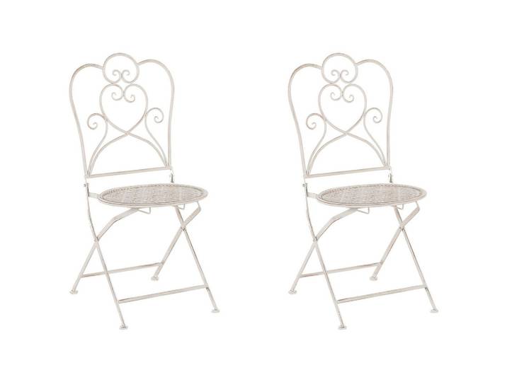 GARTENSTUHL 2er-Set Metall helles beige Trieste
