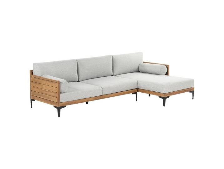 GARTEN-ECKSOFA 4-Sitzer Grau Cavezzo