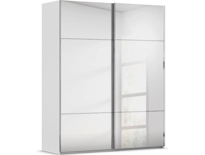 Schwebetürenschrank, Holzwerkstoff, Seidengrau, 181×223×67 cm, Edle Dreiteilige Front, Modern, Rauch
