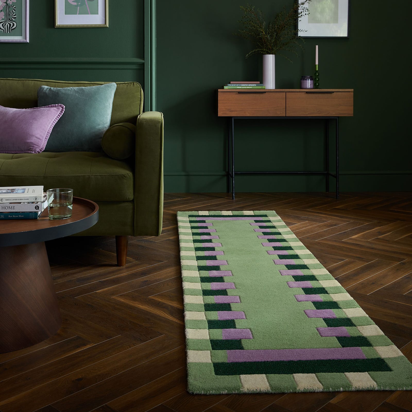 home24 Loper Kai Vloerkleed Rechthoekig Groen 60 x 230 cm