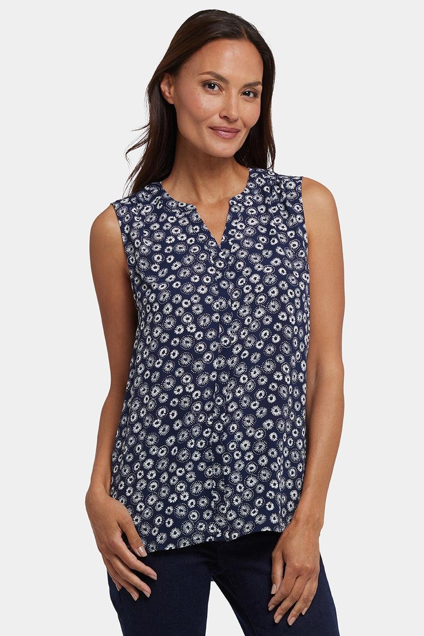 Mouwloze Pintuck Blouse
