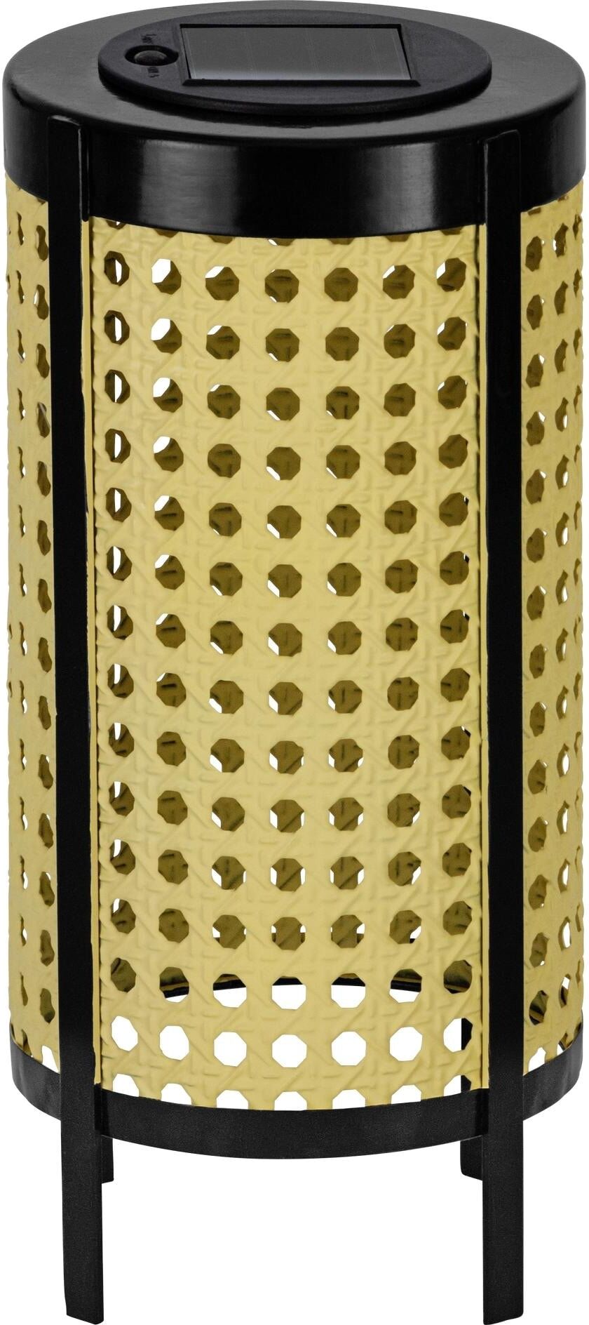 Laterne EGLO "EGLO Leuchten Solar Laterne", gold (schwarz, gelb), H:260cm Ø:12,3cm, Metall, Mobilleuchten, Laterne schwarz, gelb Einheitsgröße
