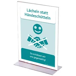 ab 10 Stk: A4 T-Ständer Hochformat Acryl Aufsteller Werbeaufsteller Tischständer Tischaufsteller A4