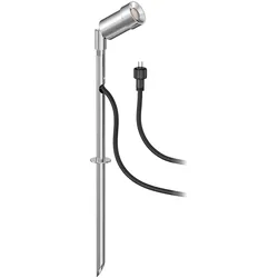 ledscom.de Kleiner LED Gartenstrahler mit Erdspieß SPICO für außen, IP44, aluminium, kaltweiß