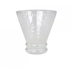 Chic Antique Vase mit feinem Schliff, H13/D13 cm, klar