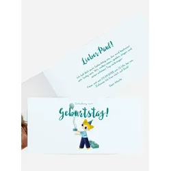 Geburtstagseinladung selbst gestalten mit Spruch und Fotos im Onlinedesigner bei Meine-Kartenmanufaktur.de