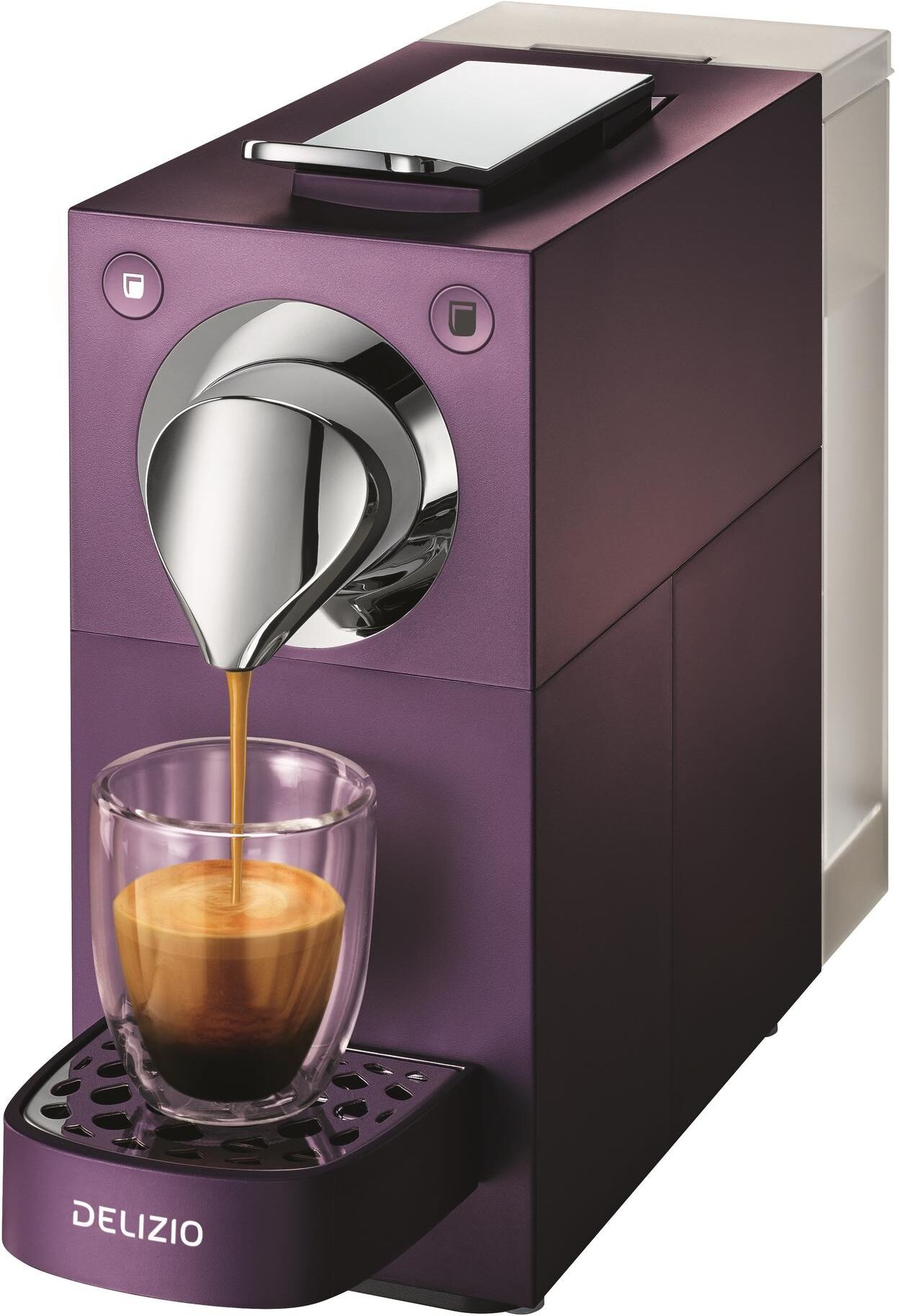 Kapselmaschine "Delizio Una Automatic Violett", Energieeffizienz: A++, lila (violett), H:25,3cm T:30,1cm, Kaffeemaschinen, Kapselmaschine violett Einheitsgröße