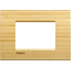 Legrand LNA4803LBA Abdeckrahmen LIVINGLIGHT für Kompaktinstallation, 3-modulig, Farbe: Bambus