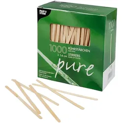 PAPSTAR 1000 Rührstäbchen, Holz "pure" 14 cm x 5 mm