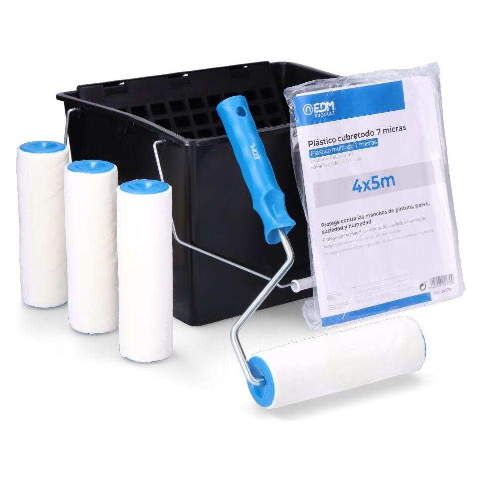 EDM Promotional set roller + bucket + replacement parts 3 units + plastic cover (18 cm) (52874605)
