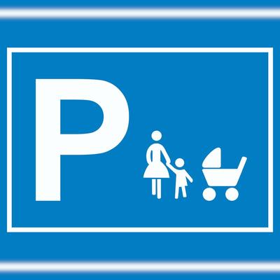 HB-Druck Mutter und Kind Parkplatz Schild waagerecht A3 (297x420mm)