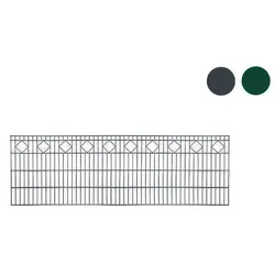 Gittermatten 6/5/6 - anthrazit (RAL 7016) - 80 cm Höhe - 6/5/6 mm - anthrazit RAL 7016 - 250 x 80 cm - dekorative Karoreihe - für Gartenzaun
